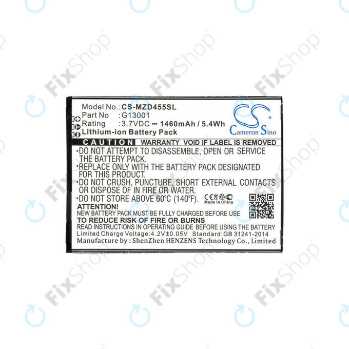 Batteria per Navon Mizu D455, G13001, Li-Ion, 3.7V, 1460mAh, HQ