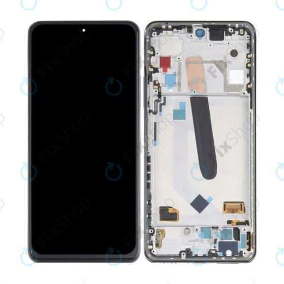 Schermo OLED per Xiaomi Poco F3, Night Black, Vetro touch con cornice