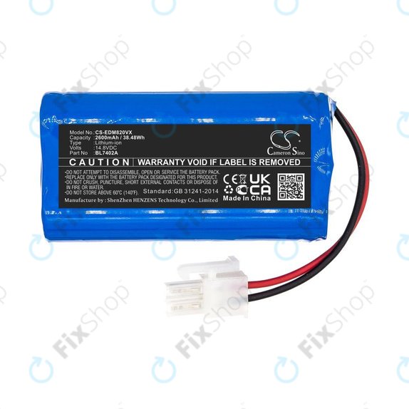Batteria per Ecovacs Deebot M82, Tesla RoboStar T50 T60 T80 Pro BL7402A, Li-Ion, 2600mAh, 14.8V, HQ