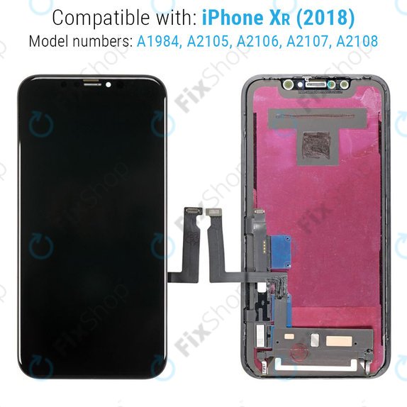 Schermo per iPhone XR, Vetro touch con cornice, Refurbished