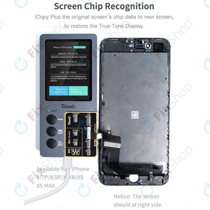 Programmatore True Tone, sensore di luminosità, vibrazione e tester batteria per iPhone 7 - 11 Pro Max, QianLi iCopy Plus 2.2