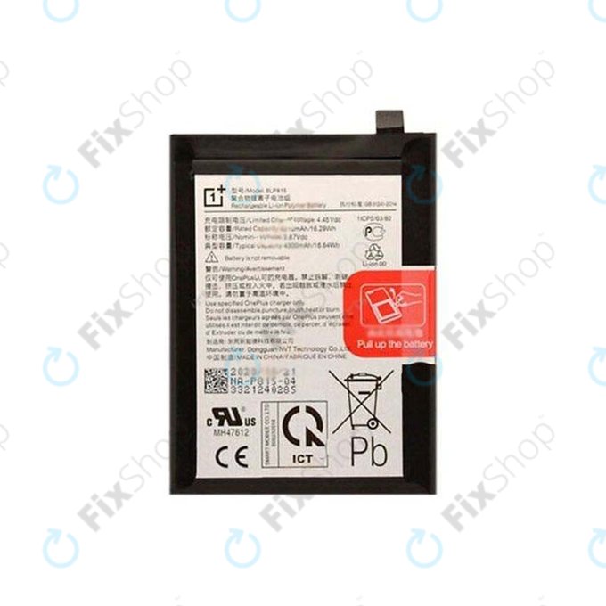 Batteria per OnePlus Nord N10 5G, BLP815, 1031100035, 4300mAh, Genuine Service Pack