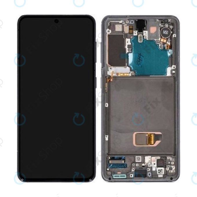 Schermo per Samsung S21 G991B, Phantom Gray, Vetro touch con cornice, GH82-24544A, GH82-24545A, GH82-27255A, Genuine Service Pack