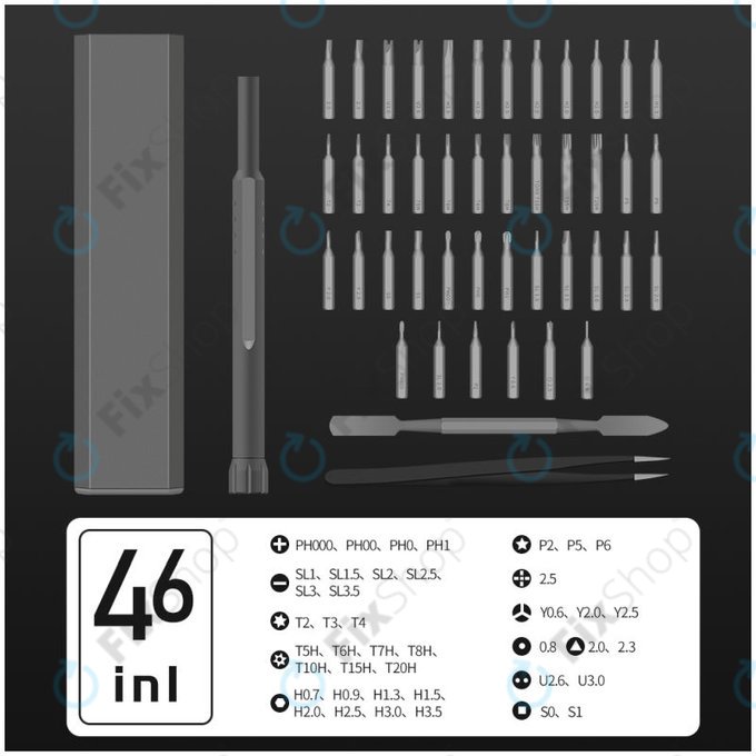 Set cacciaviti di precisione per riparazione telefoni e PC 44 in 1, Kingsdun