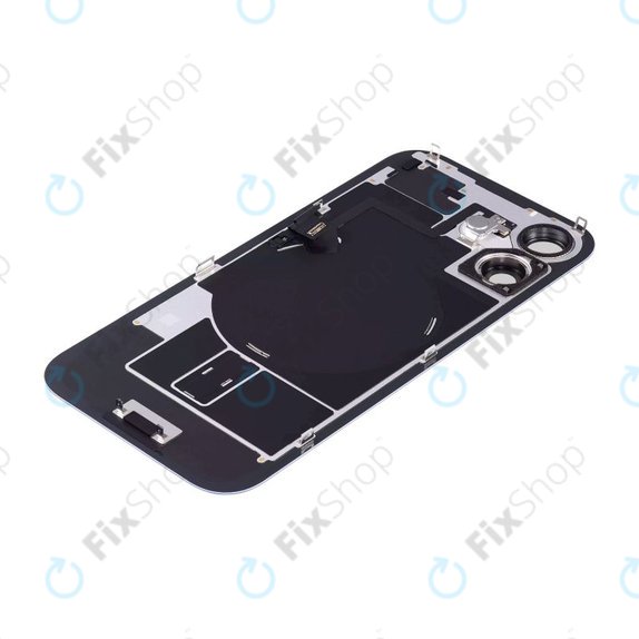 Vetro scocca posteriore per iPhone 16 Plus, Ultramarine, con lente fotocamera, piastra metallica e magnete MagSafe