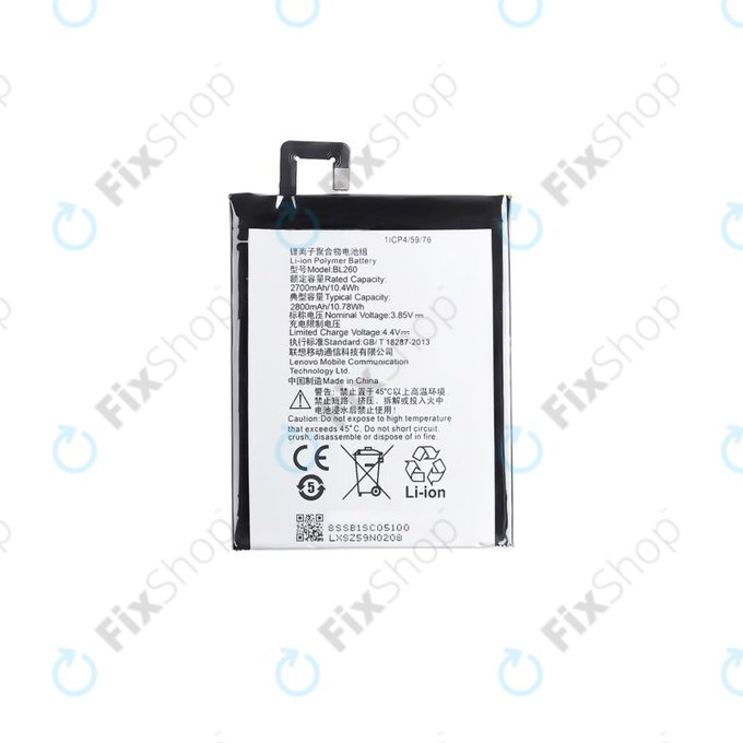 Batteria per Lenovo VIBE S1 Lite, BL260, 2800mAh