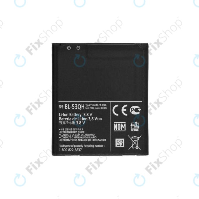 Batteria per LG Optimus 4X HD P880, L9 P760, P875, F5, L7 4G, BL-53QH, 2150mAh