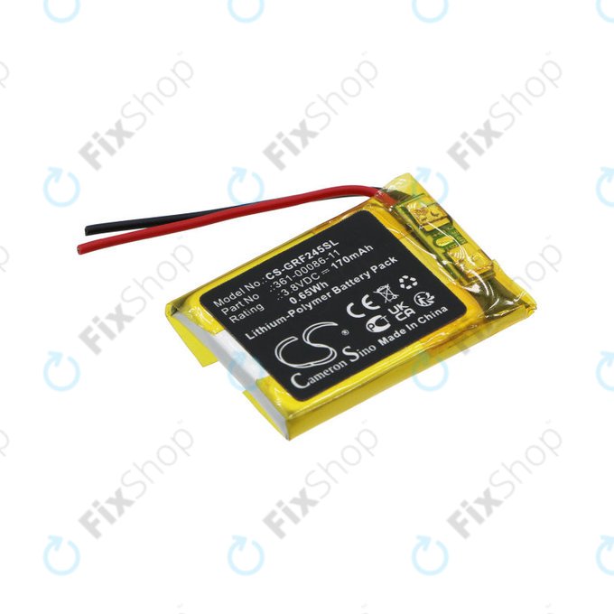 Batteria per Garmin Forerunner 245, Forerunner 245 Music 361-00086-11, Li-Pol, 170mAh, 3.8V, HQ