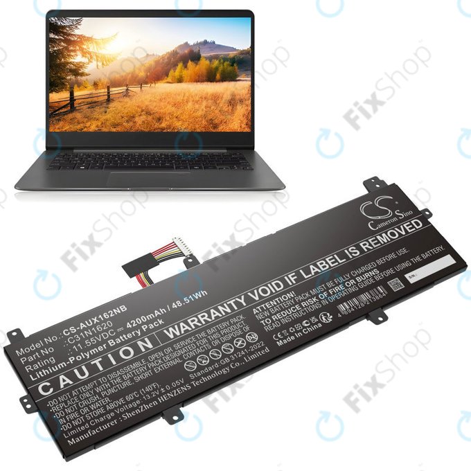 Batteria per Asus BX430, Expertbook B5440FA, P5240UA-1A, C31N1620, Li-Pol, 4200mAh, 11.55V, HQ