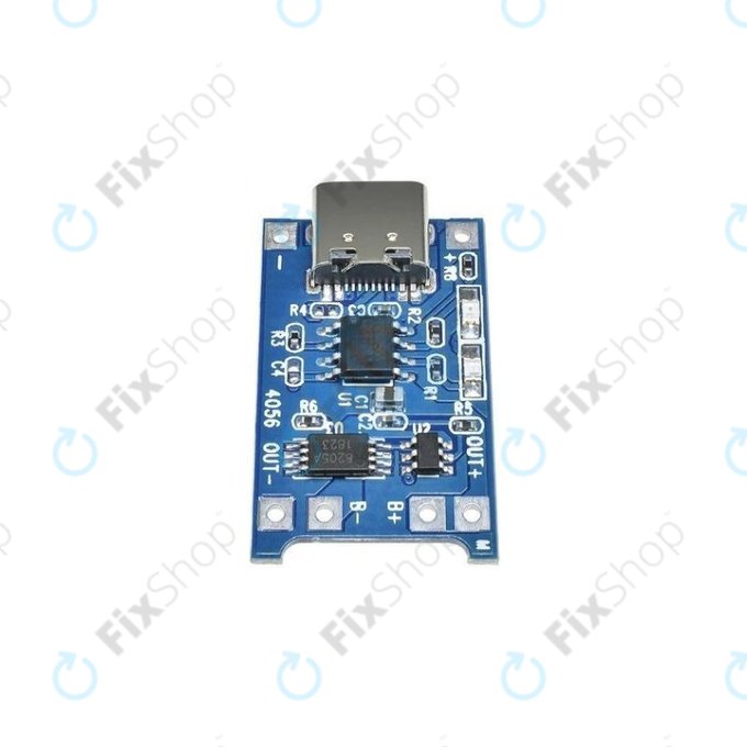 Modulo di ricarica TP4056 per batteria Li-ion 18650, USB-C, 1 A