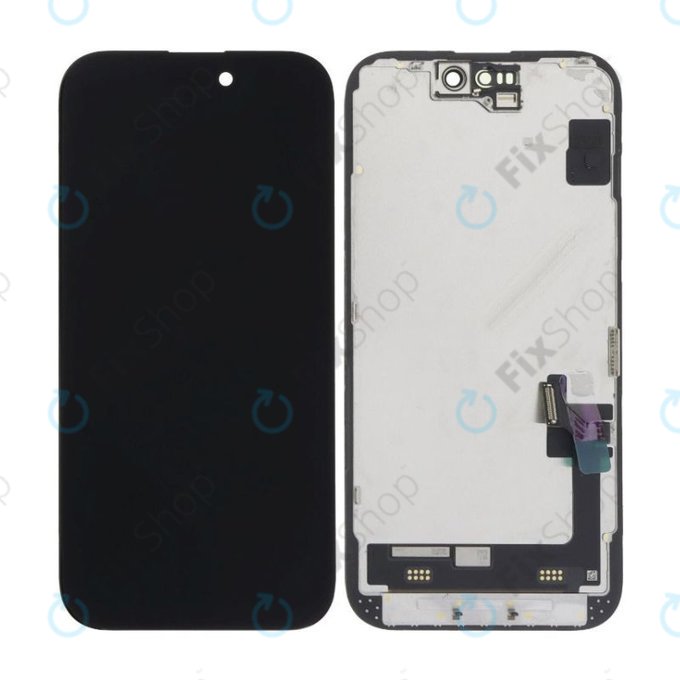 Schermo Soft OLED per iPhone 15, Vetro touch con cornice, FixPremium
