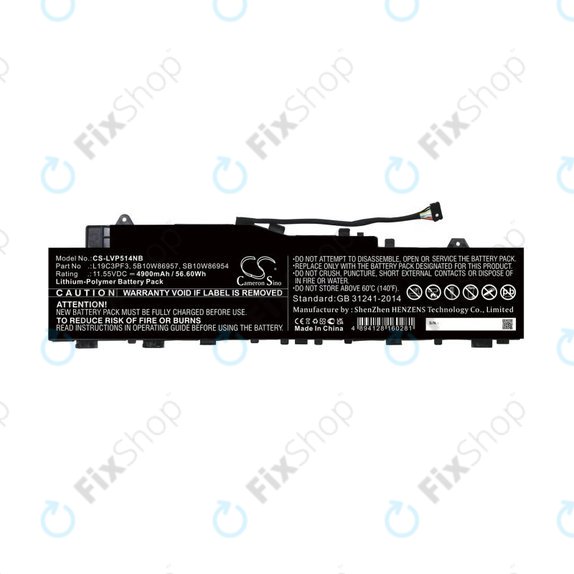 Batteria per Lenovo Ideapad 5 14, Xiaoxin Air 14 2020, 5B10W86957, Li-Pol, 4900mAh, 11.55V, HQ