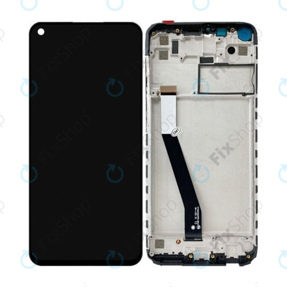 Schermo per Xiaomi Redmi Note 9, Black, Vetro touch con cornice