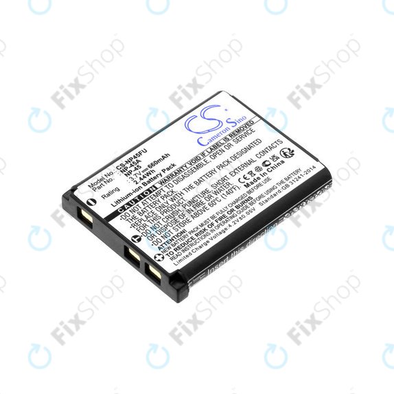 Batteria per Leica, ALBA, Fujifilm, Avision, Praktica, Medion, NP-45, Li-Ion, 660mAh, 3.7V, HQ