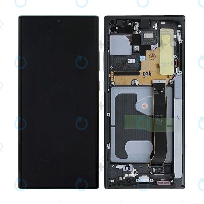 Schermo per Samsung Note 20 Ultra N986B, Mystic Black, Vetro touch con cornice, GH82-23596A, GH82-31461A, GH82-23621A, GH82-23622A, GH82-23597A, GH82-31454A, Genuine Service Pack