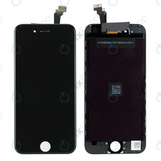 Schermo per iPhone 6, Black, Vetro touch con cornice