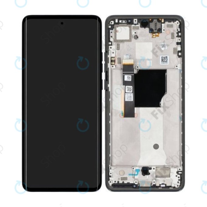Schermo per Motorola Edge 40 Neo XT2307, Black Beauty, Vetro touch con cornice, 5D68C23158, Genuine Service Pack