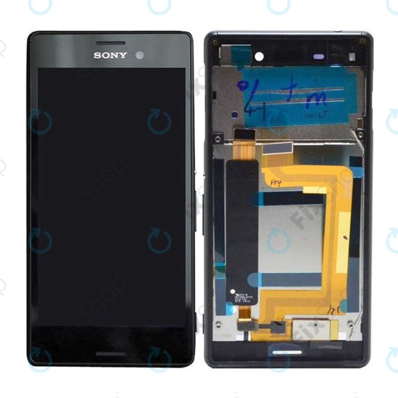 Schermo per Sony Xperia M4 Aqua Dual E2333, Black, Vetro touch con cornice, 124TUL0015A, 124TUL0011A, Genuine Service Pack