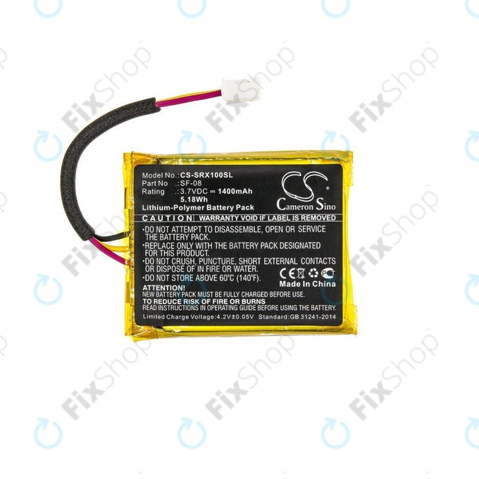 Batteria per Sony SRS-XB10, SRS-XB12, WH-L600, SF-08, Li-Pol, 3.7V, 1400mAh, HQ