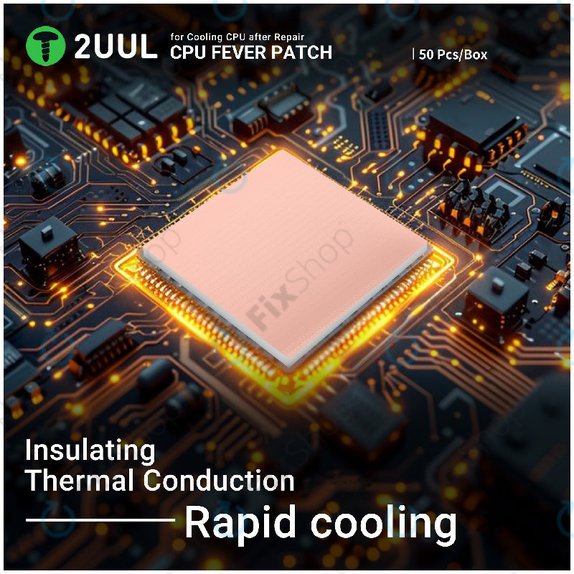 Pad termico CPU 17 x 15 x 1,5 mm, 2UUL SC09