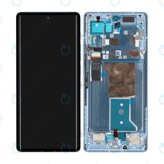 Schermo per Motorola Edge 40 Pro, Lunar Blue, Vetro touch con cornice, 5D68C21987, Genuine Service Pack