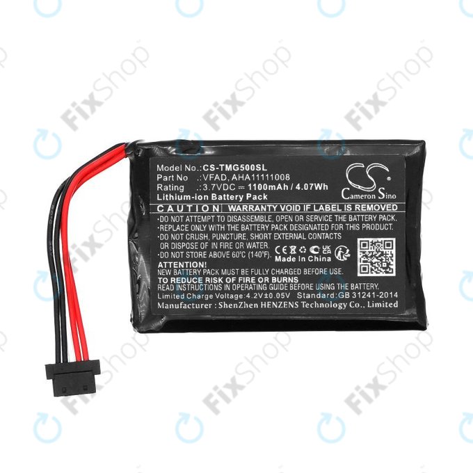 Batteria per TomTom GO 5000, 5100, 6000, 6100, 6200, Pro 5250, VFAD, Li-Ion, 1100mAh, 3.7V, HQ