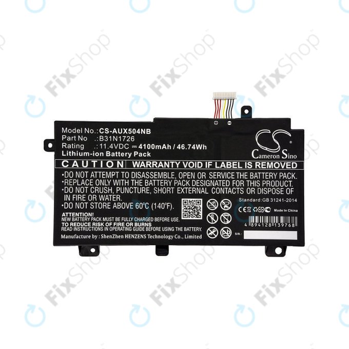 Batteria per Asus TUF 504, 505, 554, 656, FX504, TUF Gaming A15, B31N1726, Li-Ion, 4100mAh, 11.4V, HQ