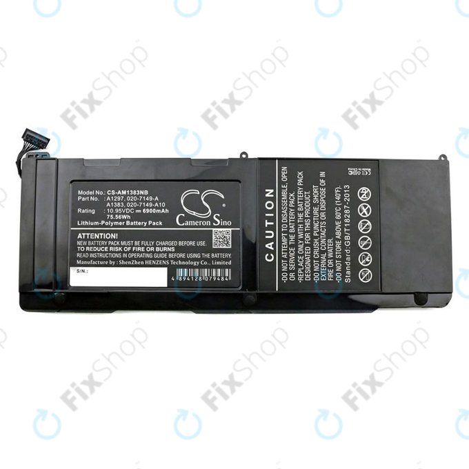 Batteria A1383 per MacBook Pro 17" A1297 (Mid 2010 - Late 2011), 6900mAh, HQ