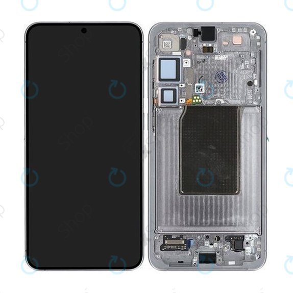 Schermo OLED per Samsung S25 Plus, Silver Shadow, Vetro touch con cornice