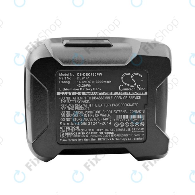 Batteria per Dewalt DC528, DC612, DC728, DC830, Wurth BS 14-A, DE9141, Li-Ion, 3000mAh, 14.4V, HQ