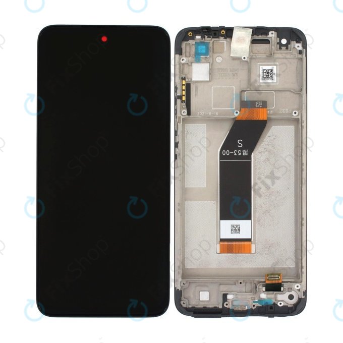 Schermo per Xiaomi Redmi 10 (2022), Black, Vetro touch con cornice