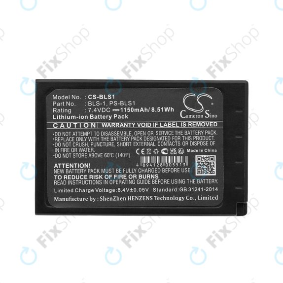 Batteria per Olympus E-400, PS-BLS1, Li-Ion, 1150mAh, 7.4V, HQ