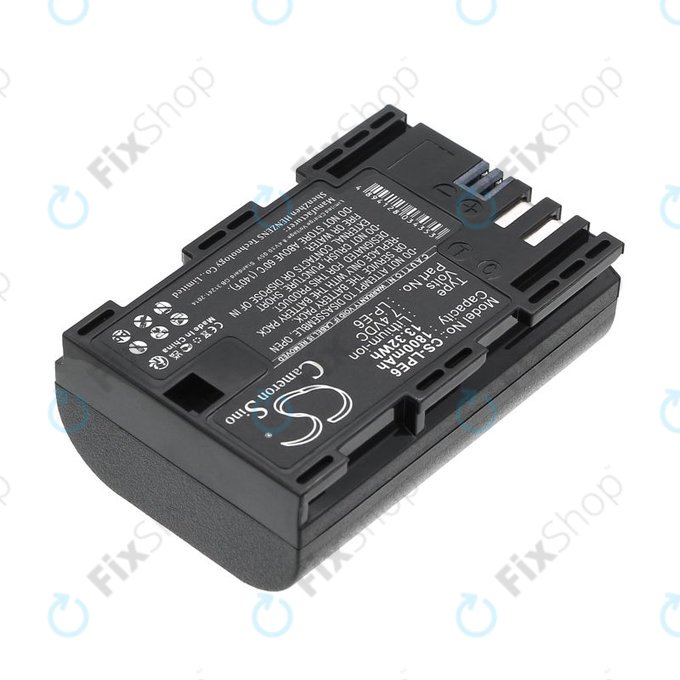 Batteria per Canon EOS 60D, 5D Mk II, 7D, LP-E6, Li-Ion, 1800mAh, 7.4V, HQ