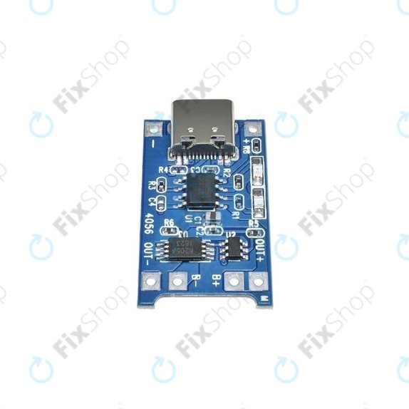 Modulo di ricarica TP4056 per batteria Li-ion 18650, USB-C, 1 A