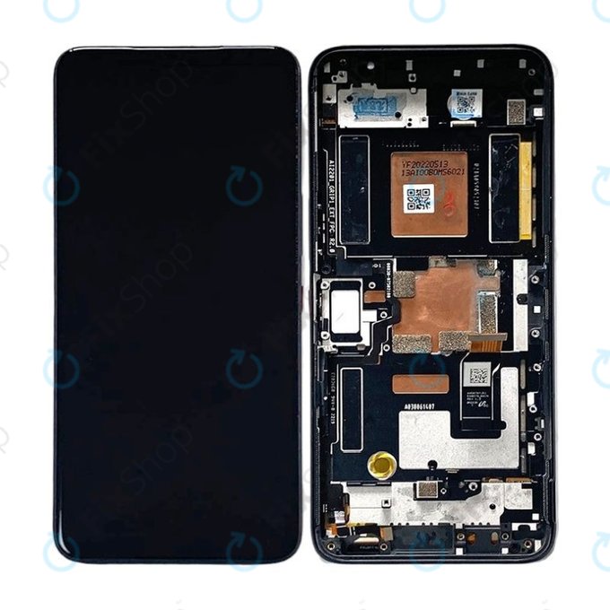 Schermo OLED per Asus ROG Phone 6 AI2201_C, 6 Pro AI2201_D, Phantom Black, Vetro touch con cornice