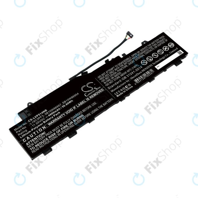 Batteria per Lenovo Ideapad 5 14, Xiaoxin Air 14 2020, 5B10W86957, Li-Pol, 4900mAh, 11.55V, HQ