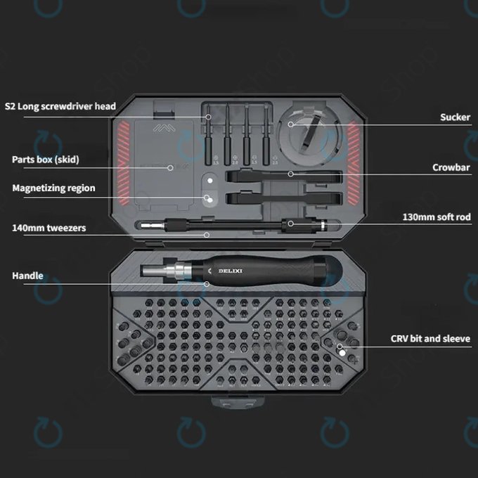 Set cacciaviti 145 in 1, Xiaomi DELIXI
