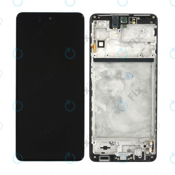 Schermo per Samsung M51 M515F, Celestial Black, Vetro touch con cornice, GH82-23568A, GH82-24168A, GH82-24166A, Genuine Service Pack