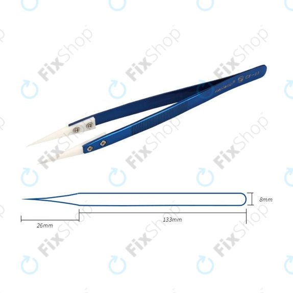 Pinzetta ceramica di precisione resistente al calore con punta dritta appuntita, Mechanic CF-11
