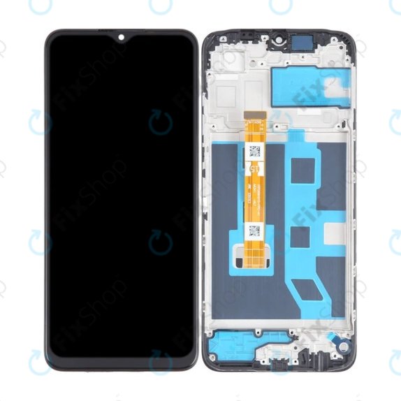 Schermo per Oppo A17, Midnight Black, Vetro touch con cornice