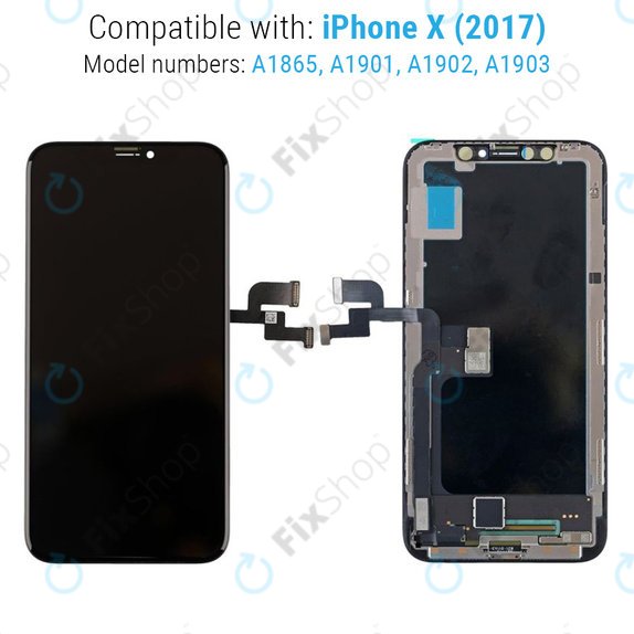 Schermo Hard OLED per iPhone X, Vetro touch con cornice, FixPremium