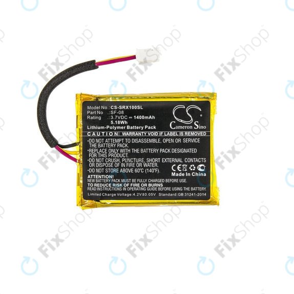 Batteria per Sony SRS-XB10, SRS-XB12, WH-L600, SF-08, Li-Pol, 3.7V, 1400mAh, HQ