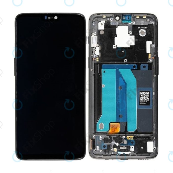 Schermo per OnePlus 6, Midnight Black, Vetro touch con cornice