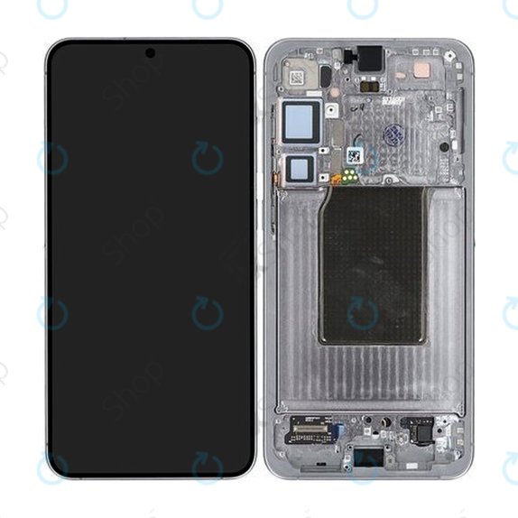 Schermo per Samsung S25 Plus, Silver Shadow, Vetro touch con cornice, GH82-36368A, Genuine Service Pack