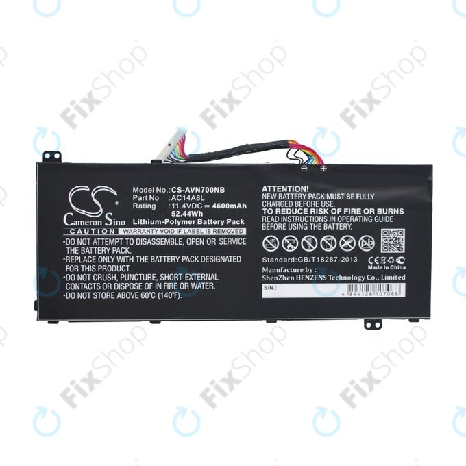 Batteria per Acer Aspire Vn7, V15 Nitro, Spin 3, AC14A8L, Li-Pol, 4600mAh, 11.4V, HQ