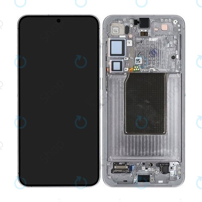 Schermo per Samsung S25 Plus, Silver Shadow, Vetro touch con cornice, GH82-36368A, Genuine Service Pack