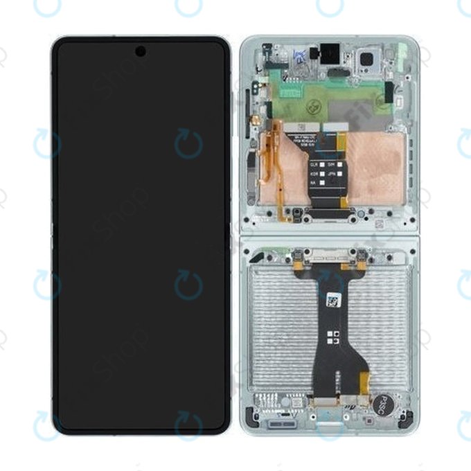 Schermo OLED per Samsung Z Flip 7 F766B, Mint, Vetro touch con cornice