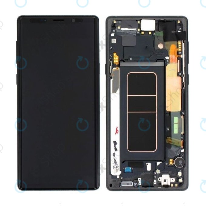 Schermo per Samsung Note 9 N960U, Midnight Black, Vetro touch con cornice, GH97-22269A, GH97-23737A, GH97-22270A, Genuine Service Pack