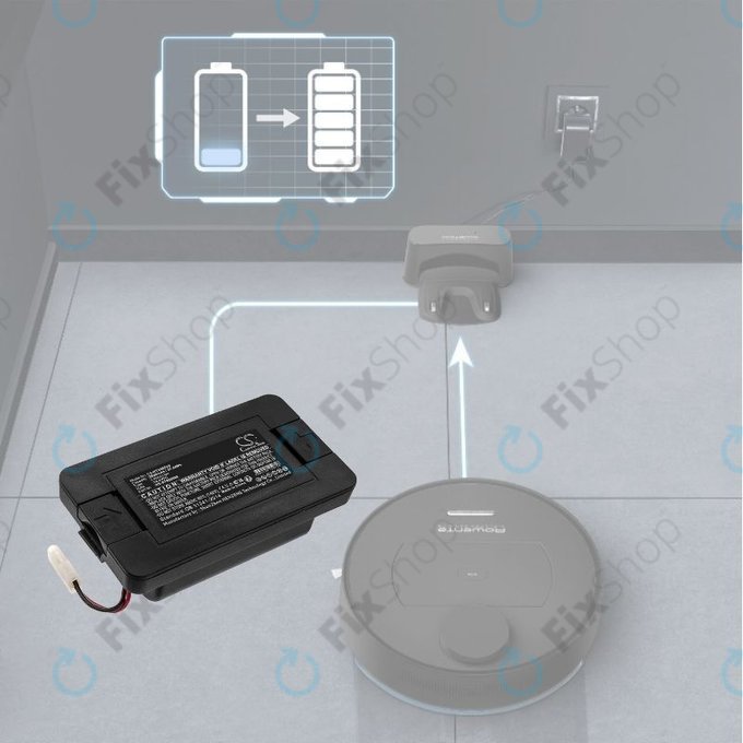 Batteria per Rowenta Explorer-seriess, Smart Force Essential-seriess, Tefal Explorer-seriess, RS-RT900866, Li-Ion, 2600mAh, 14.4V, HQ