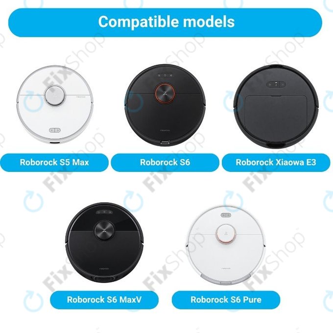 Set di ricambio per Xiaomi Roborock S5 Max, S6, S6 MaxV, S6 Pure, Xiaowa E3 (2x spazzole principali, 4x filtri, 4x spazzole laterali - Bianco, 4x panni mop)